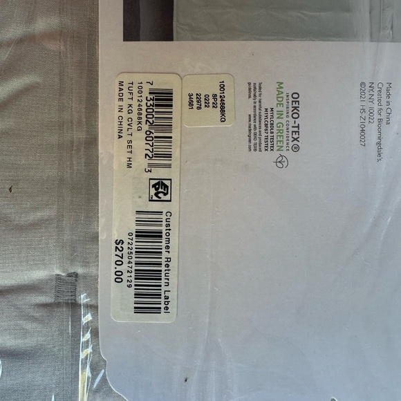 Sky Tufted Coast Grey Quilted King Coverlet Set Shams Included Rtl $270 NWT - Picture 5 of 5